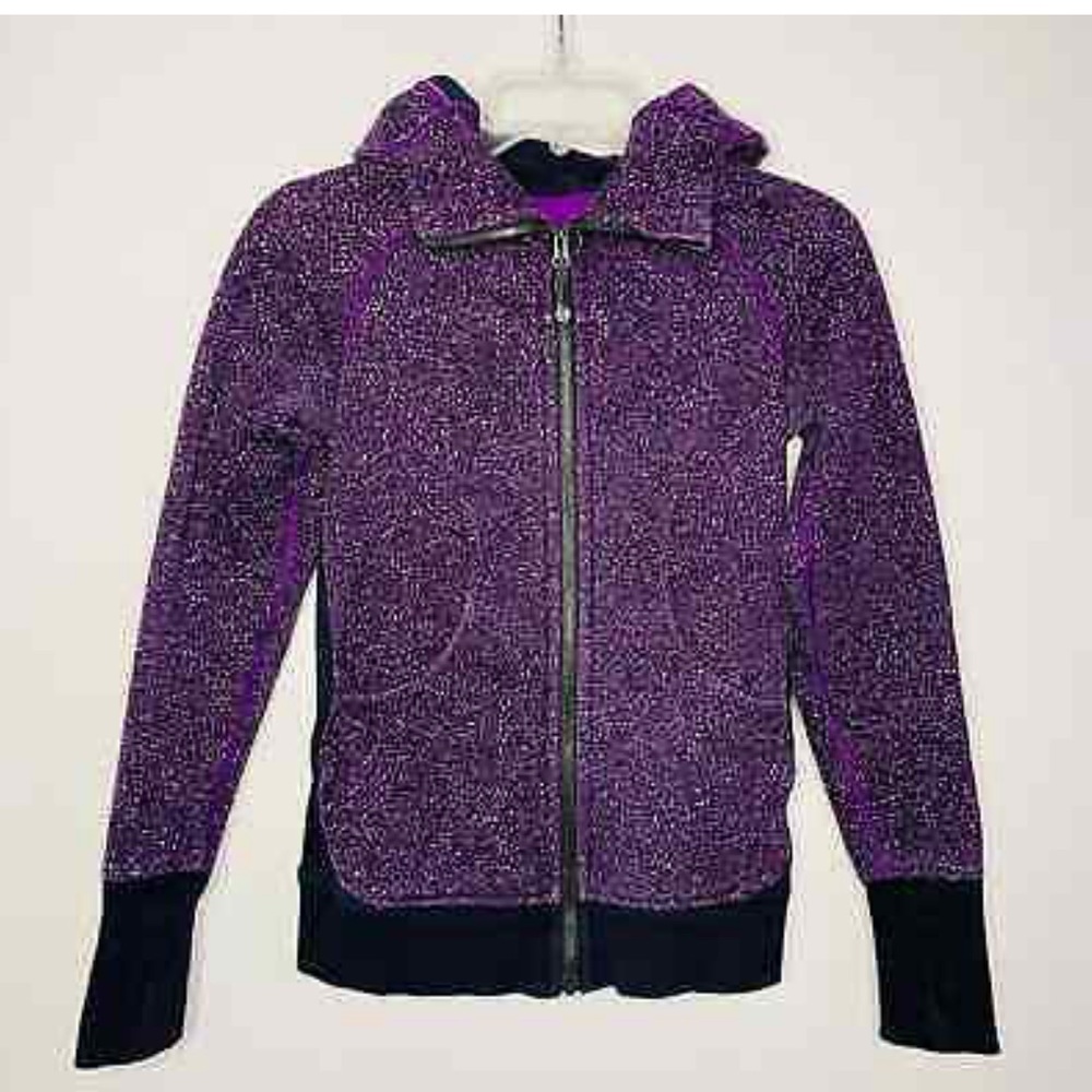Lululemon Scuba Hoodie Violet Black Dot Pattern